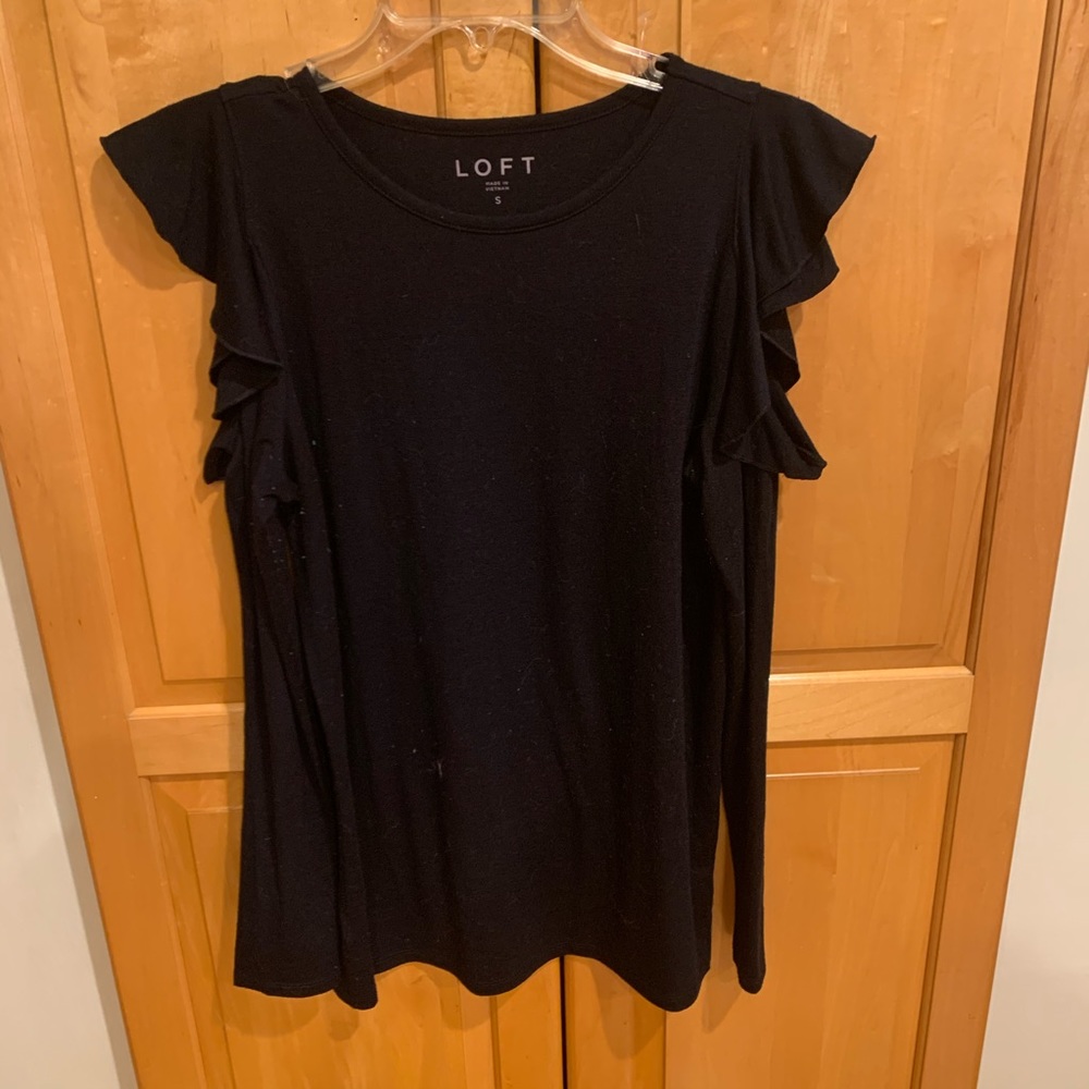 Loft Cold Shoulder Ruffle Top